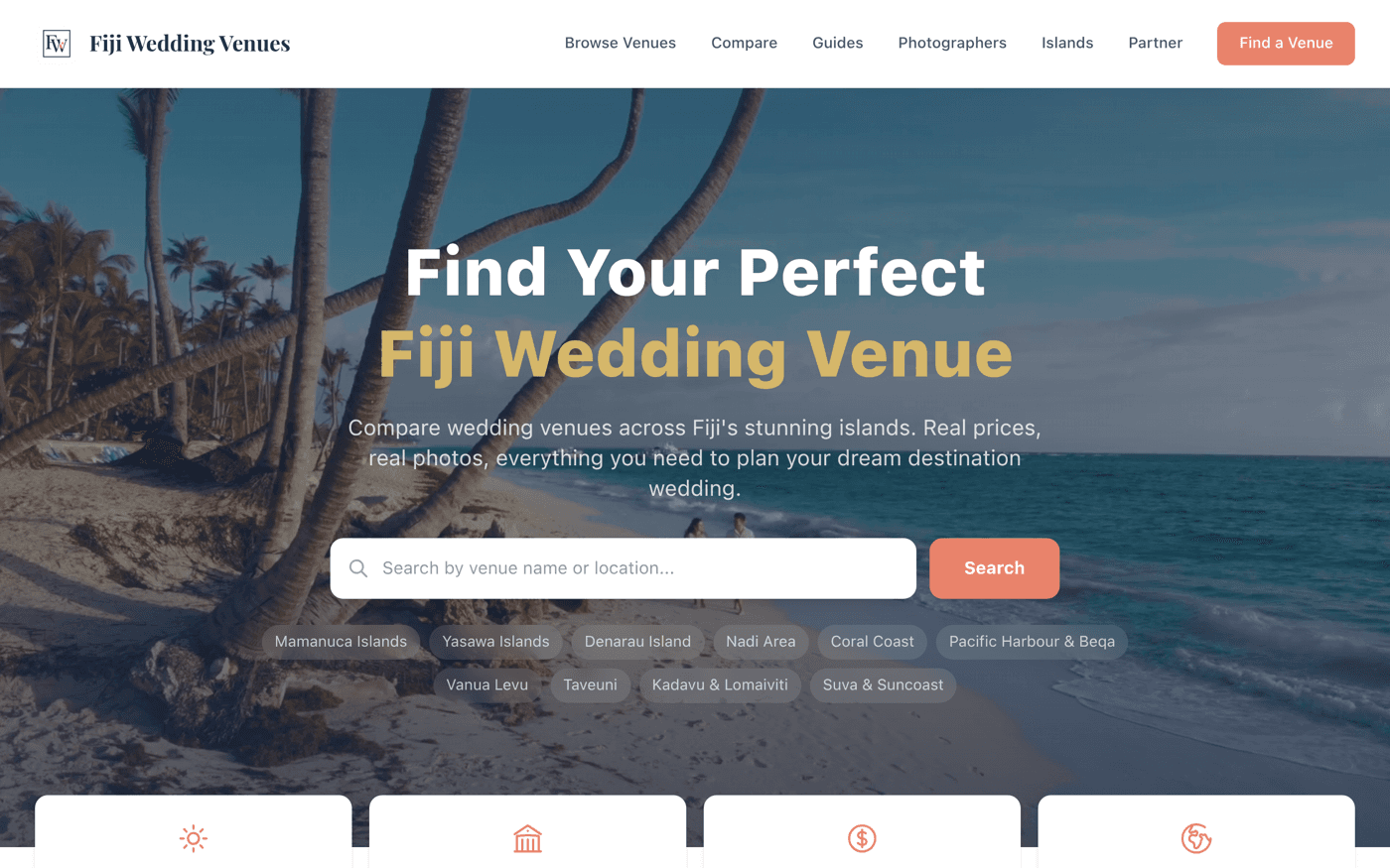 Fiji Wedding Directory website screenshot